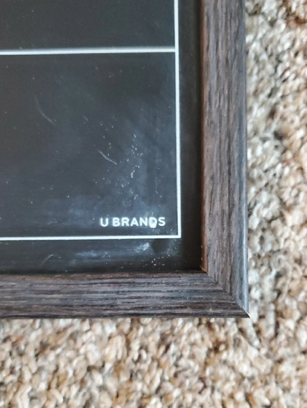Framed Chalkboard Monthly Calendar - Black